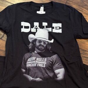 Black Graphic Tee with Cowboy Design